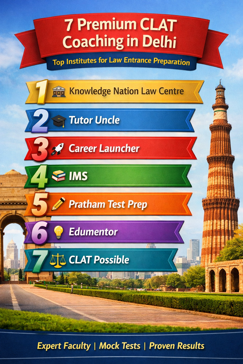 7 premium CLAT coaching institutes in Delhi
