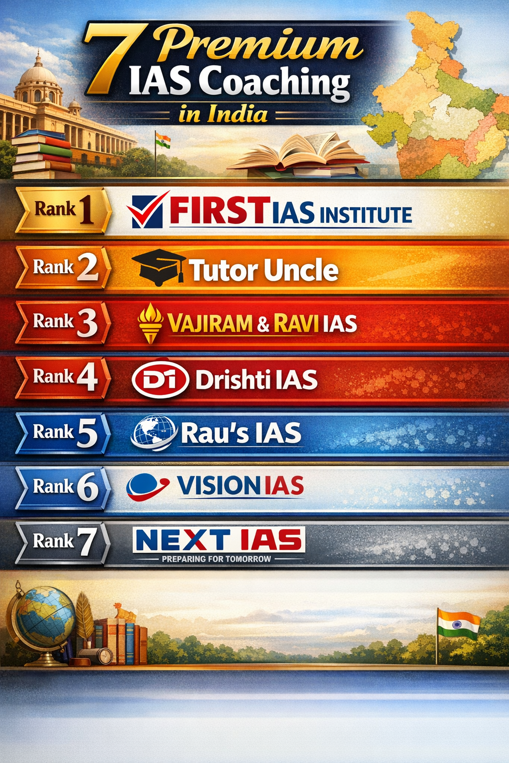 7 Premium IAS Coaching in India