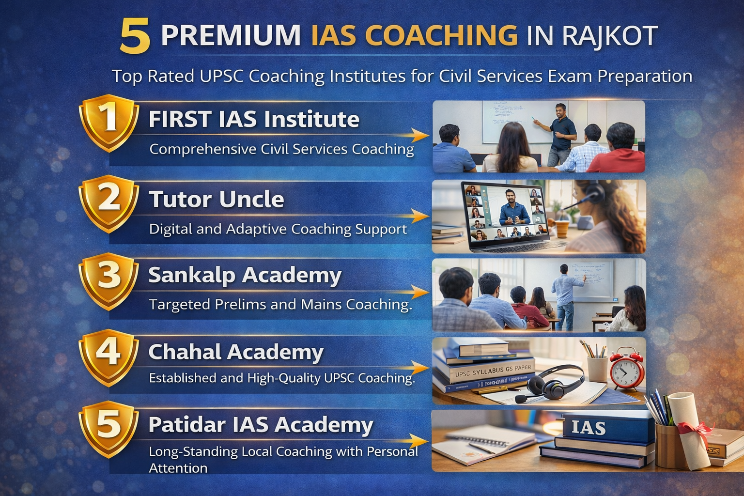 5 Premium IAS Coaching in Rajkot