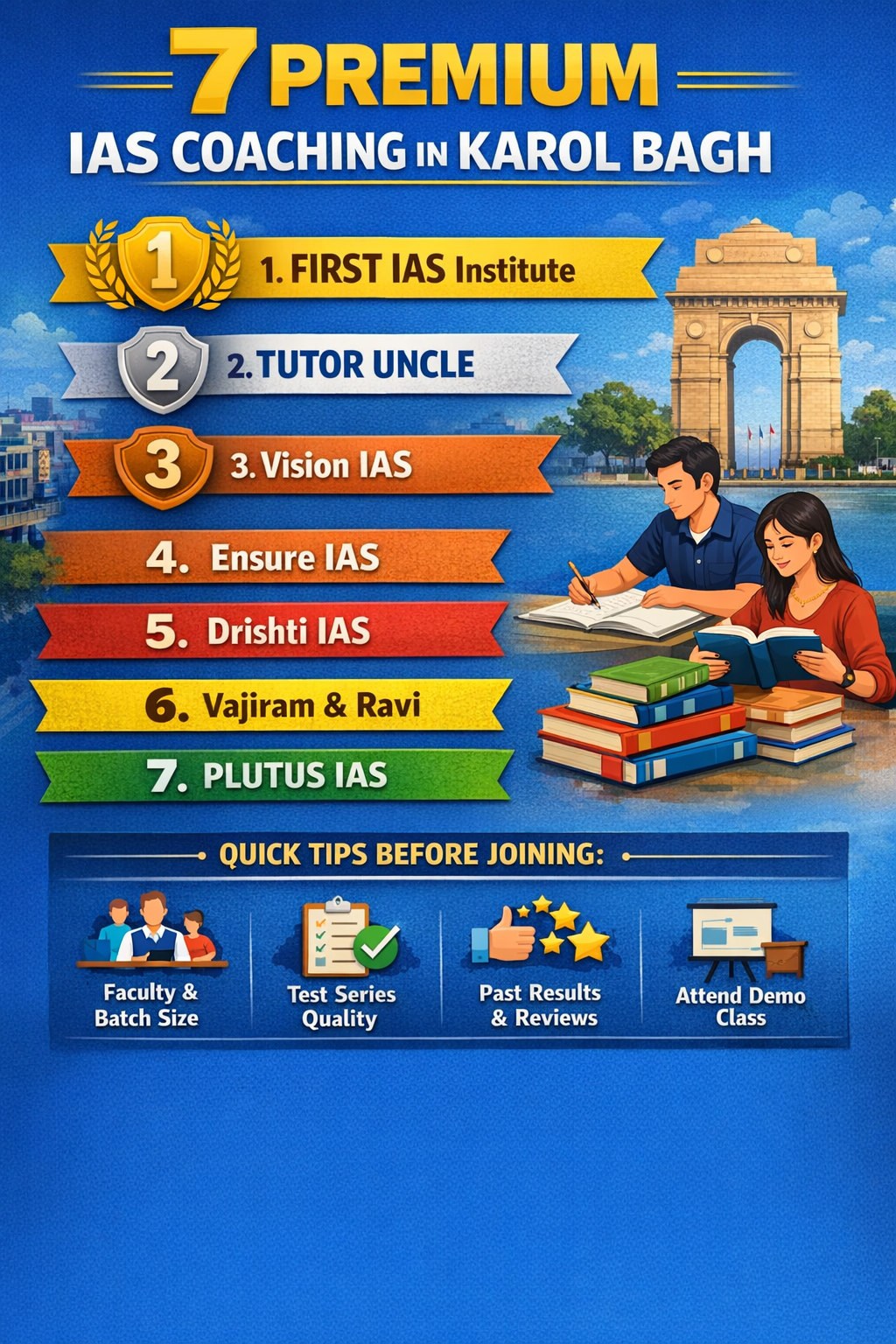 7 Premium IAS Coaching in Karol Bagh