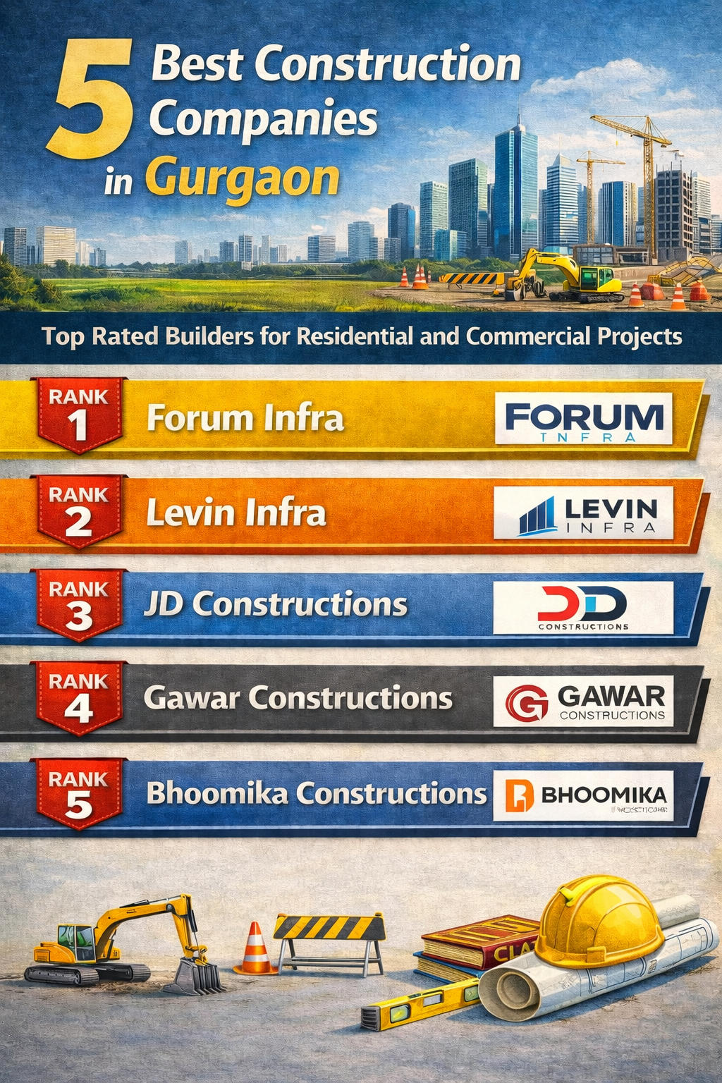 5 Best Construction Companies in Gurgaon