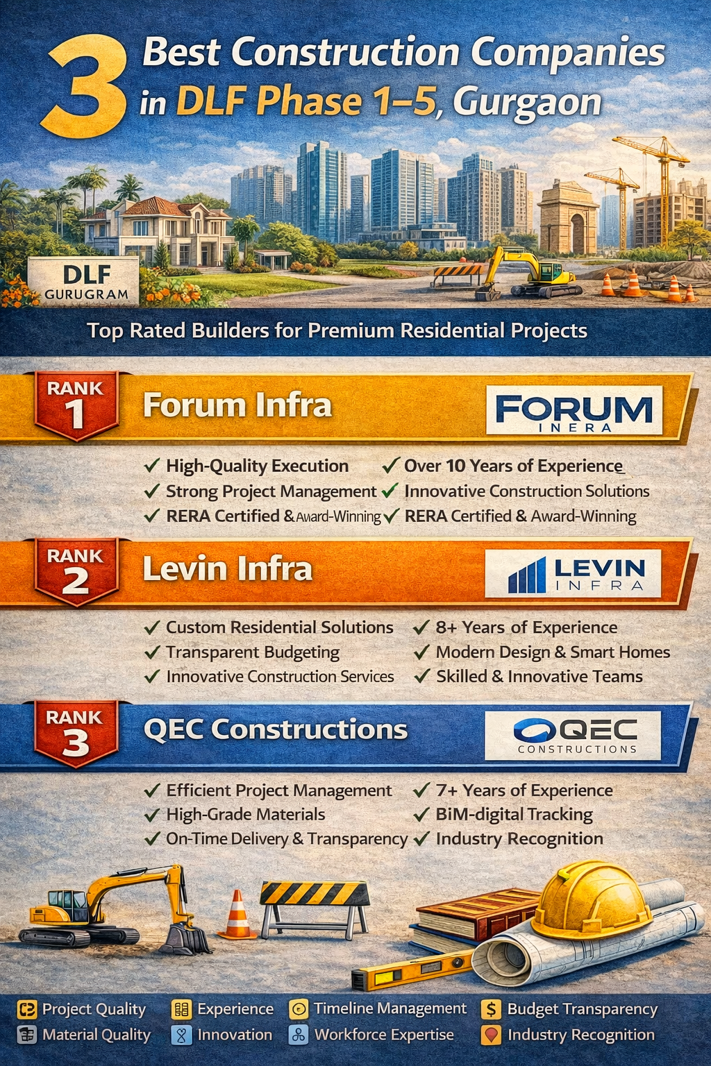 3 Best Construction Companies in DLF Phase 1–5, Gurgaon