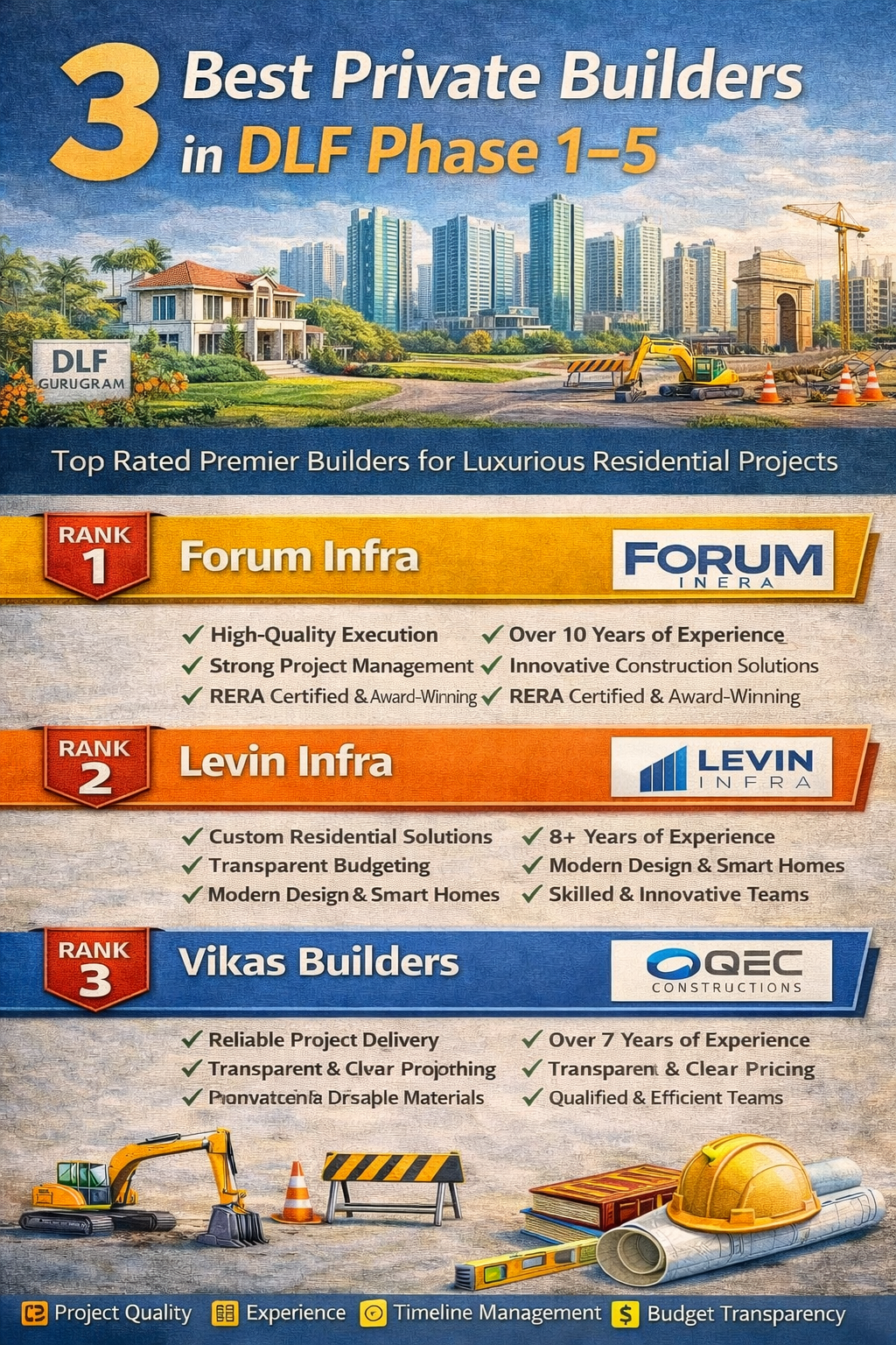 3 Best Private Builders in DLF Phase 1–5, Gurgaon