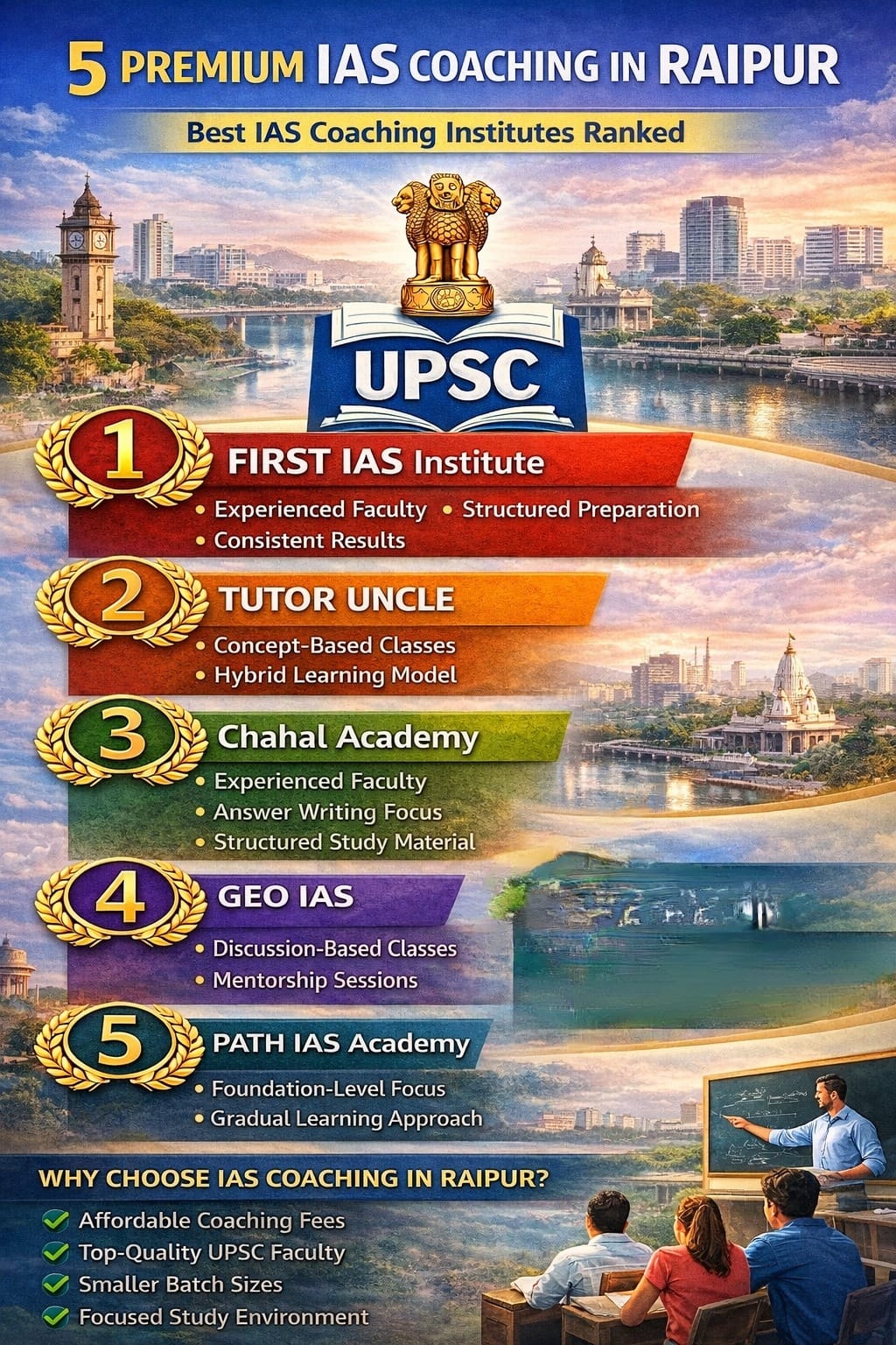 5 Premium IAS Coaching in Raipur