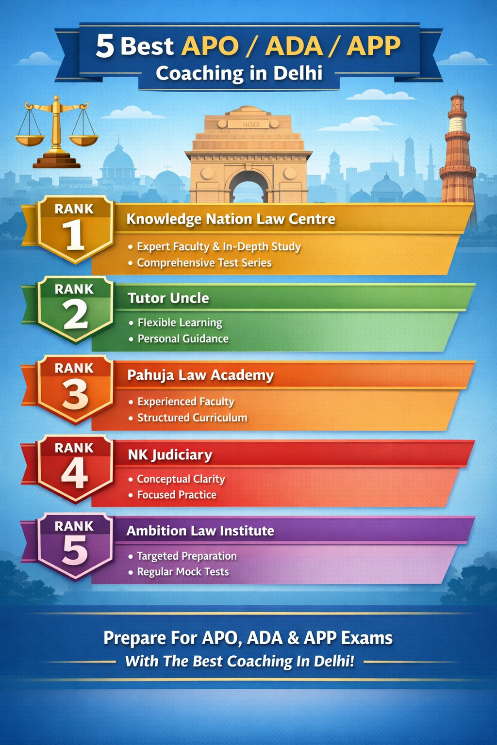 5 Best APO / ADA / APP Coaching in Delhi