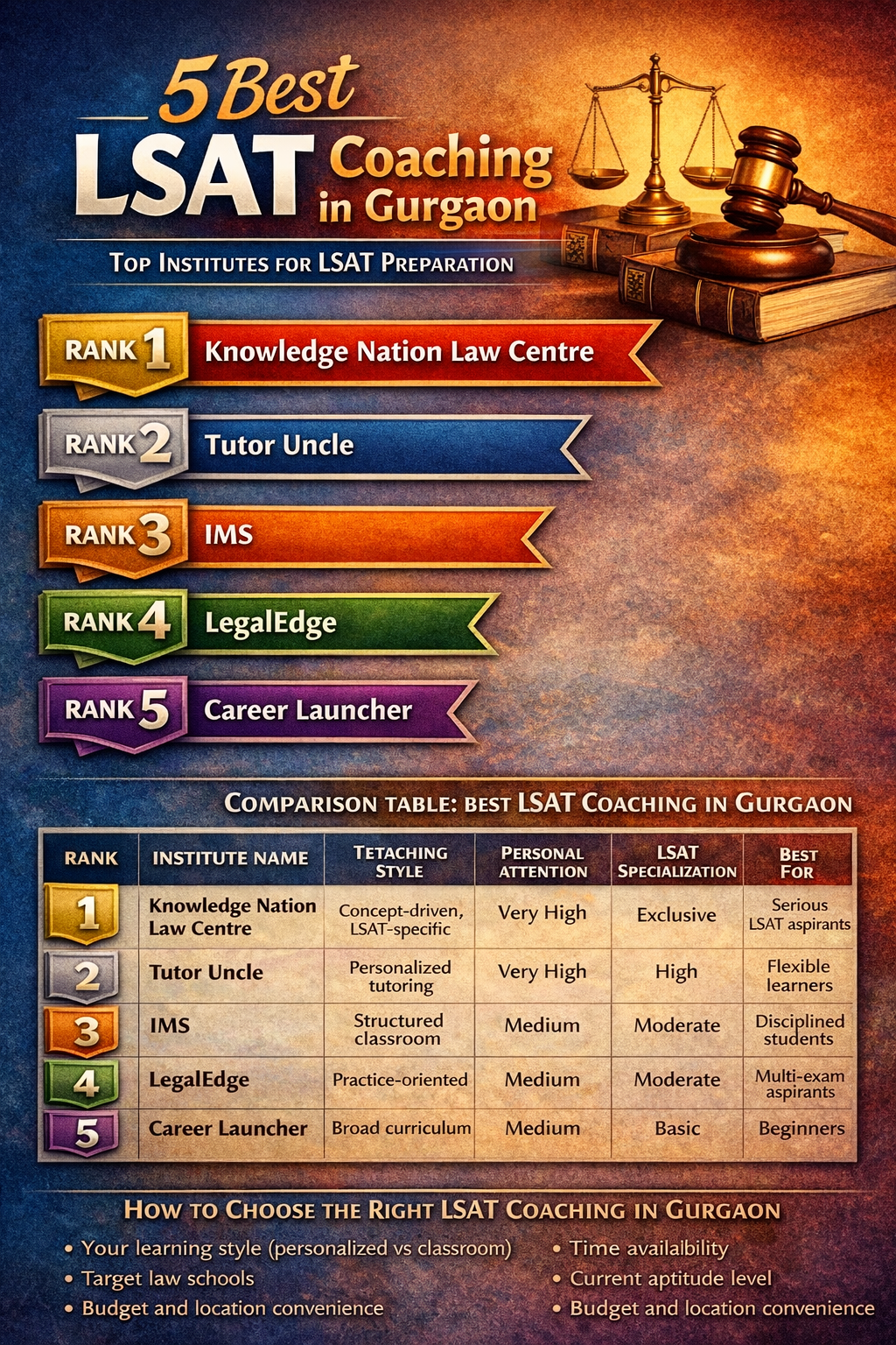 5 Best LSAT Coaching in Gurgaon