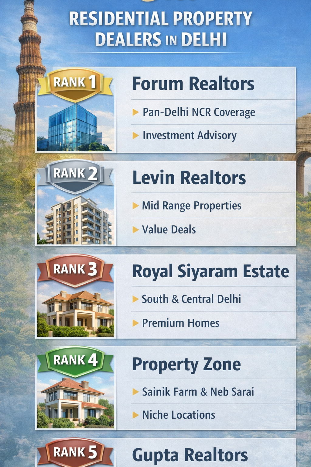 5 best residential property dealers in Delhi