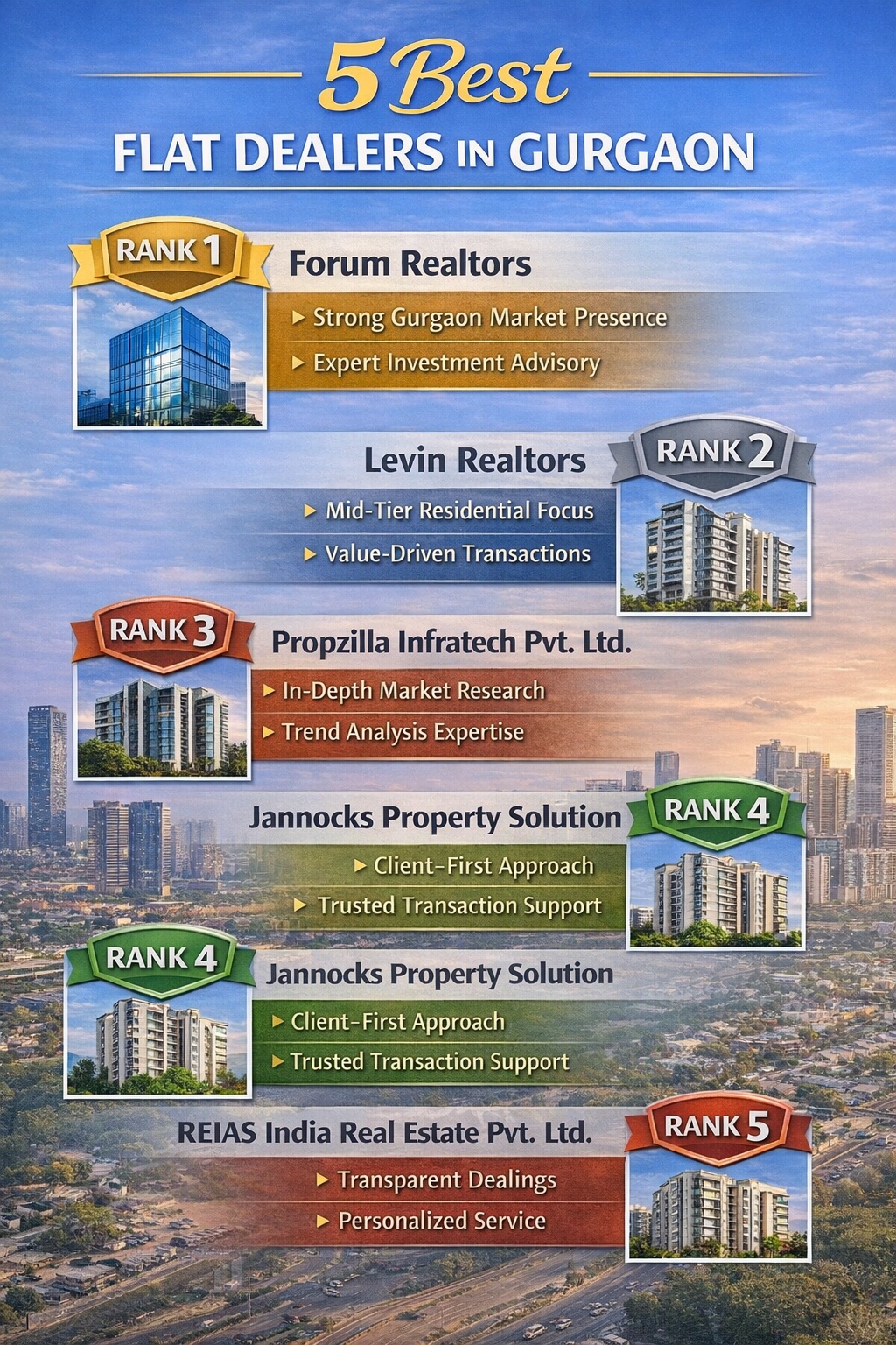 5 Best flat dealer in Gurgaon