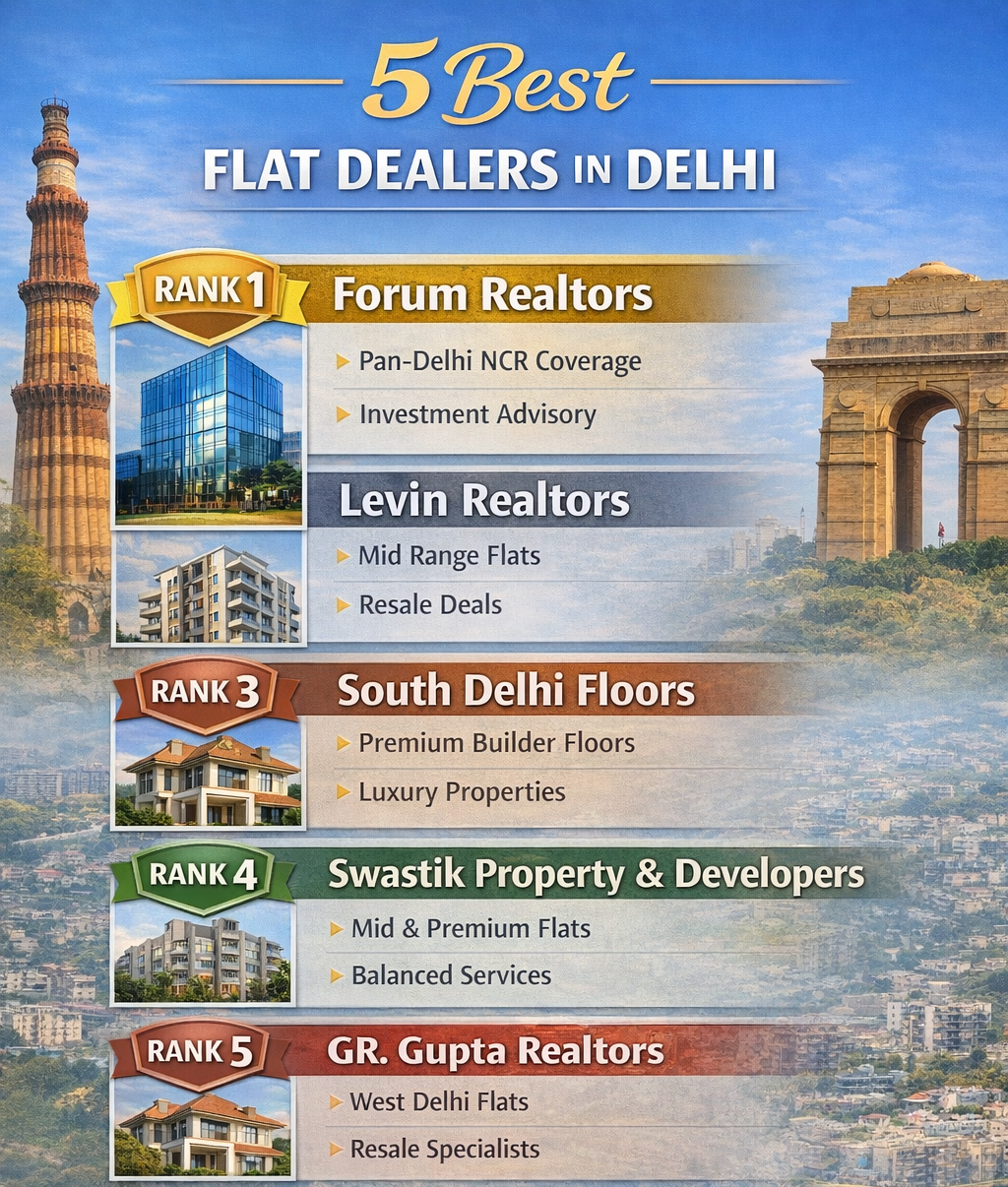 5 Best Flat Dealers in Delhi
