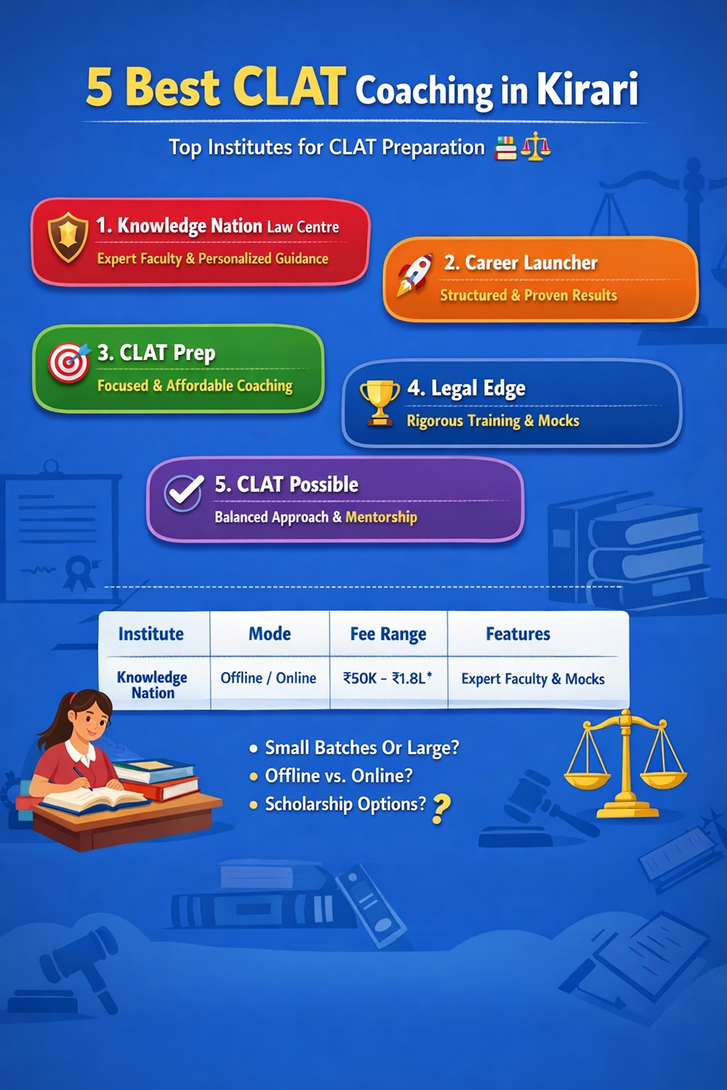 🏆 5 Best CLAT Coaching in Kirari