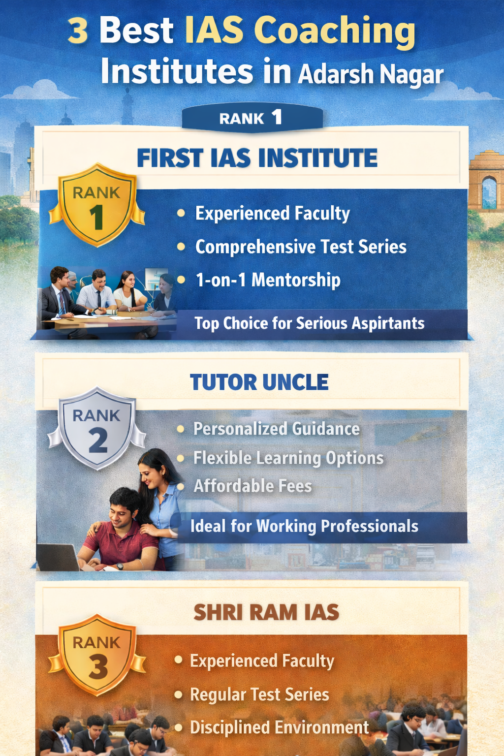 3 Best IAS Coaching in Adarsh Nagar