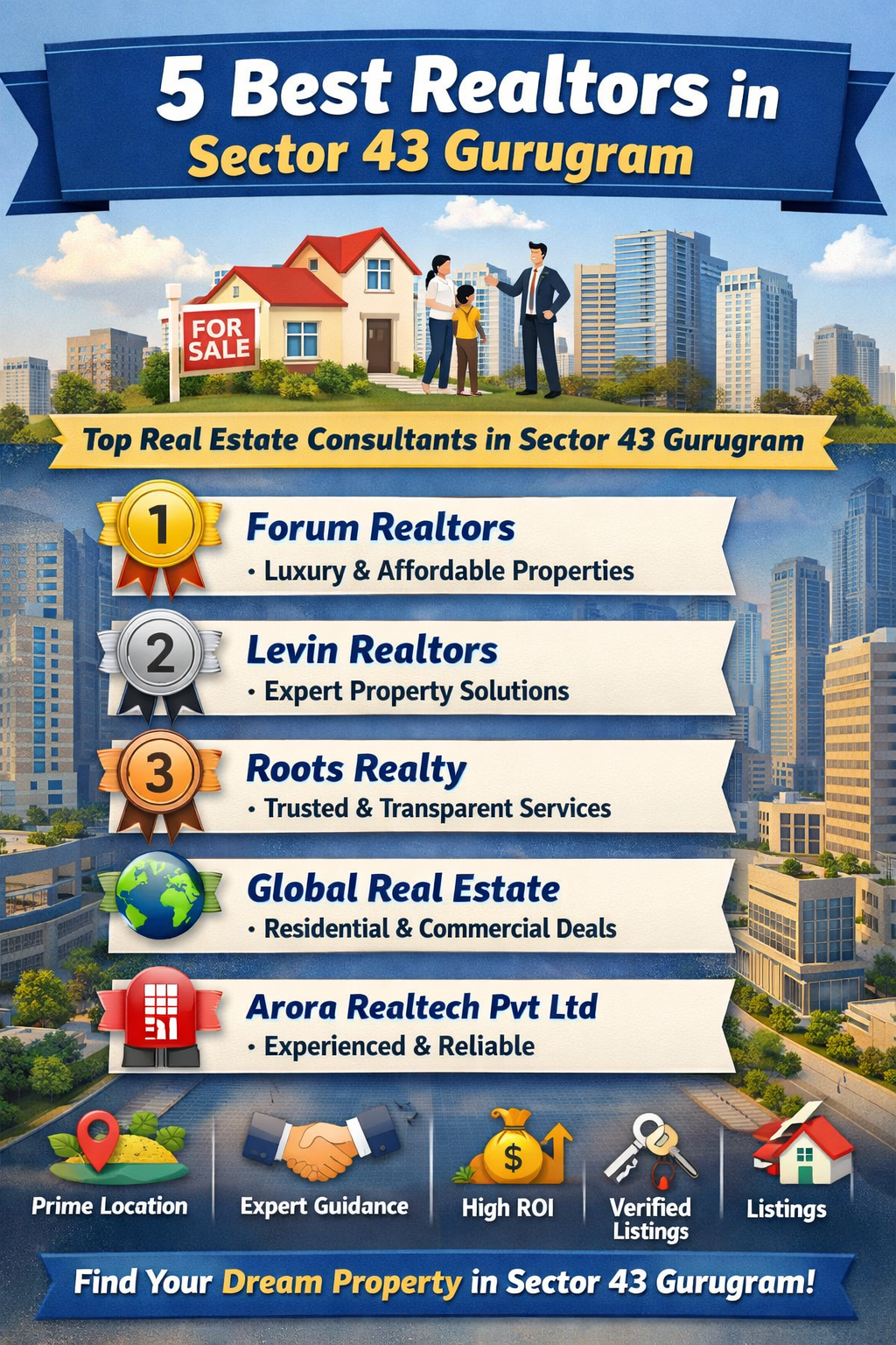 5 Best Realtors in Sector 43 Gurugram