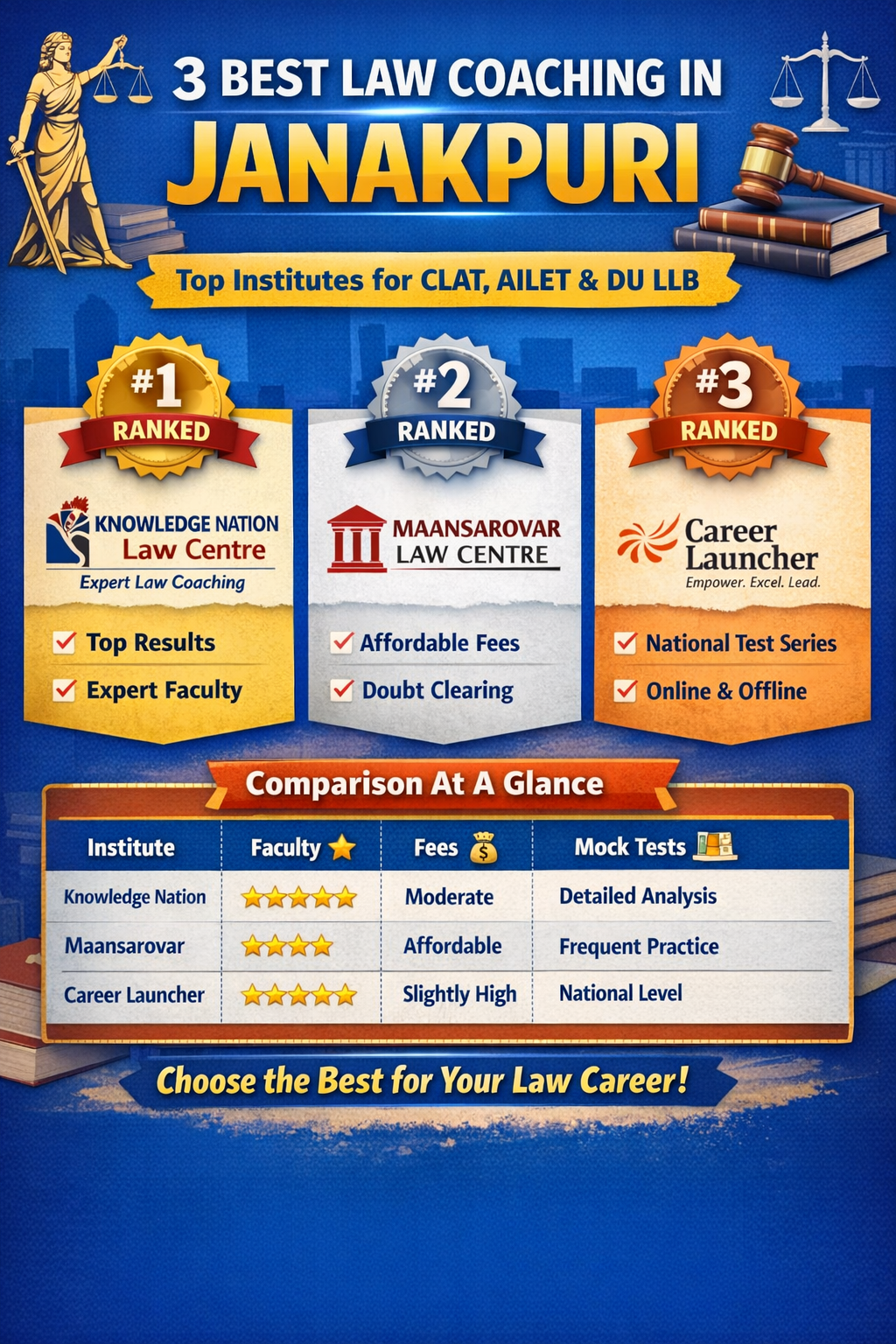 🏆 3 Best Law Coaching in Janakpuri