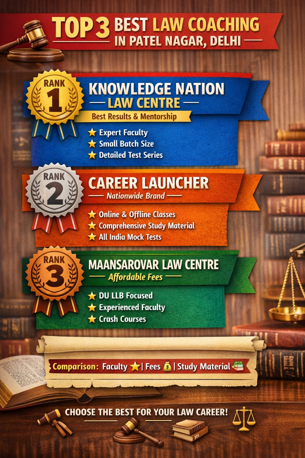🏆 3 Best Law Coaching in Patel Nagar