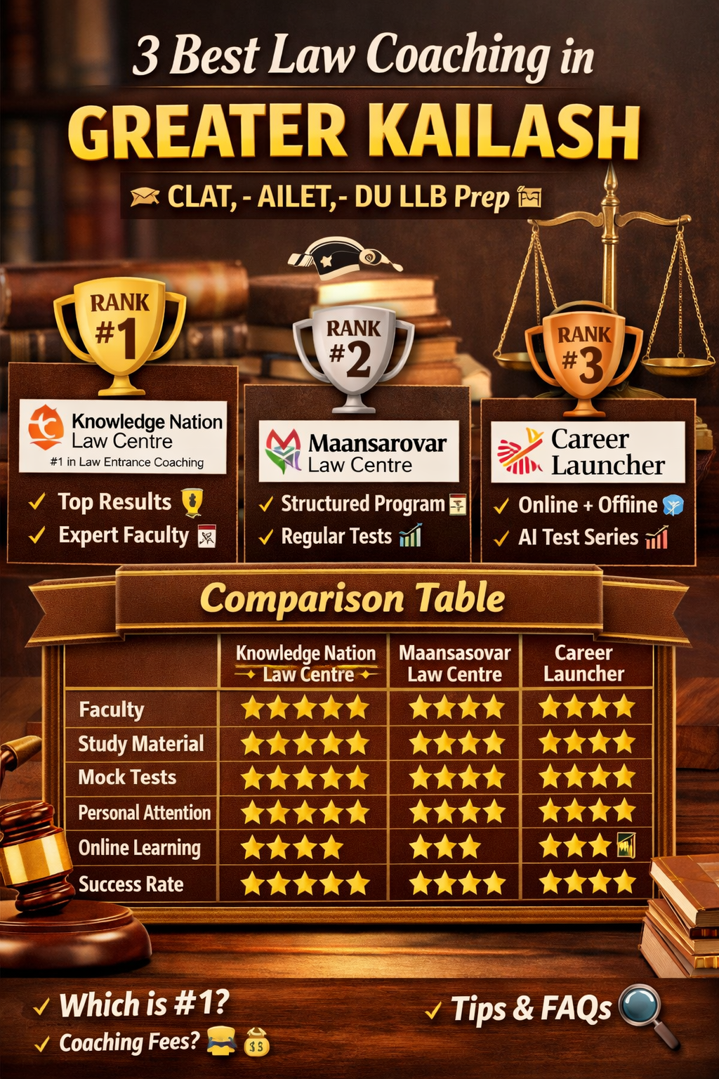 📚 3 Best Law Coaching in Greater Kailash ⚖️