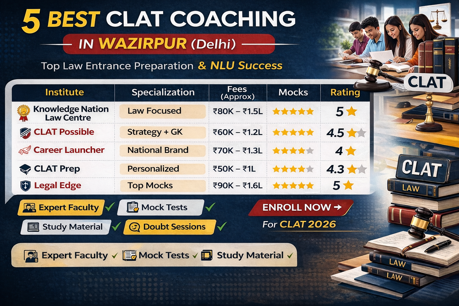 5 Best CLAT Coaching in Wazirpur