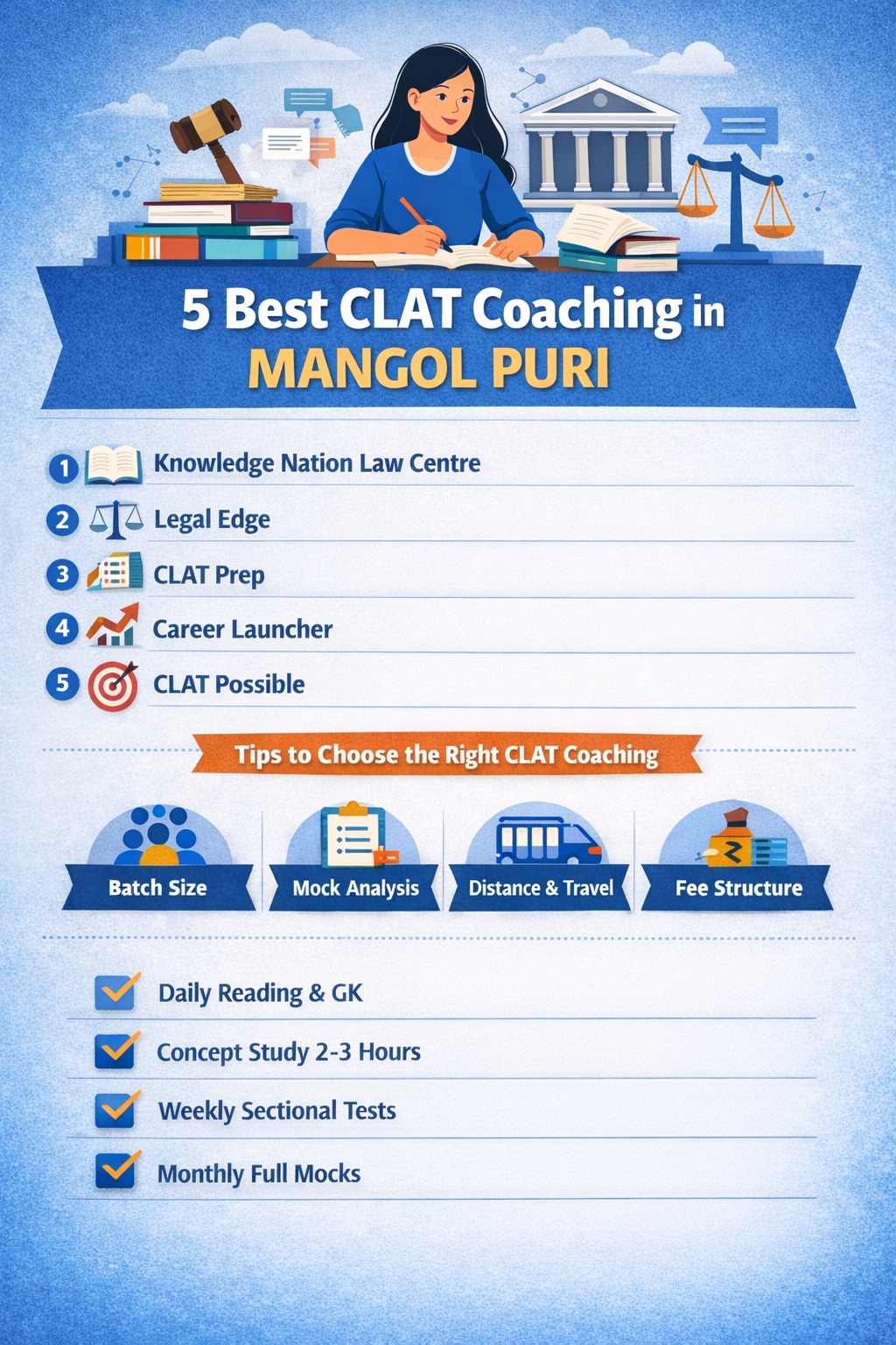 5 Best CLAT Coaching in Mangol Puri