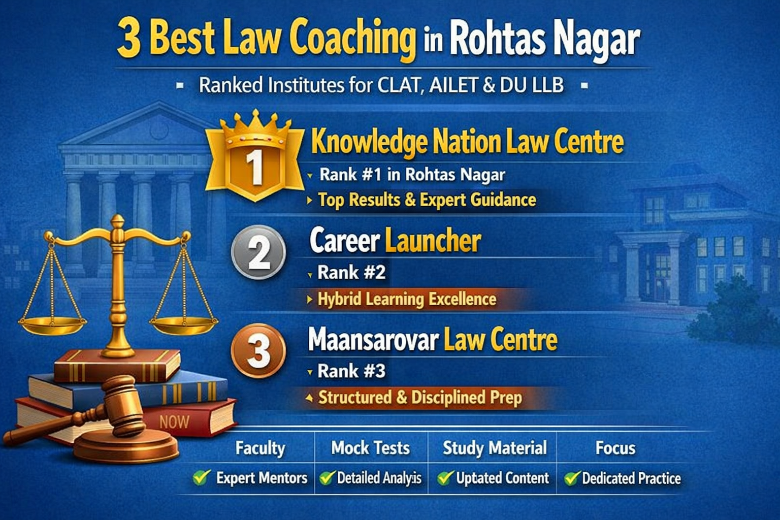 🏆 3 Best Law Coaching in Rohtas Nagar
