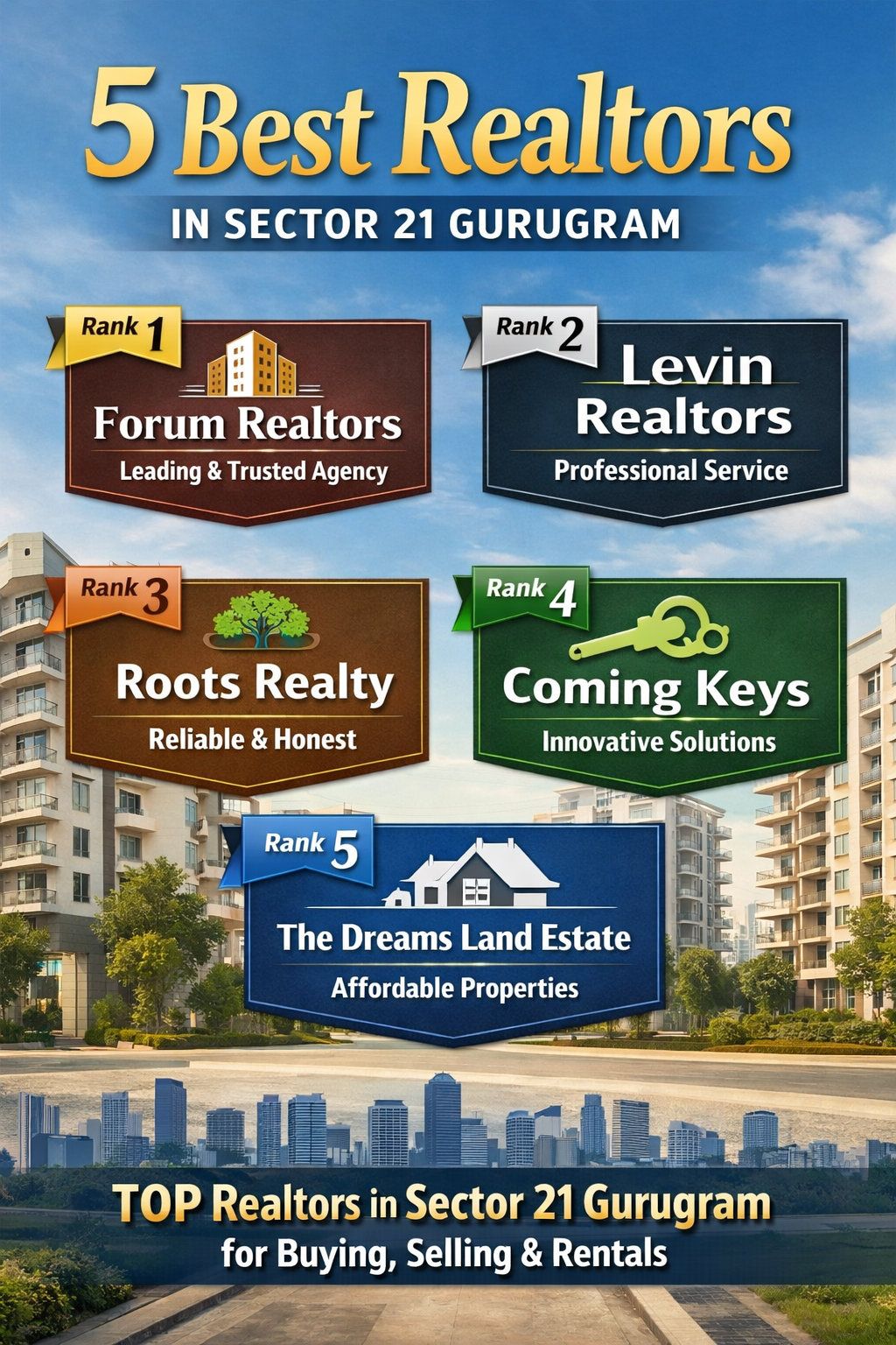 5 Best Realtors in Sector 21 Gurugram