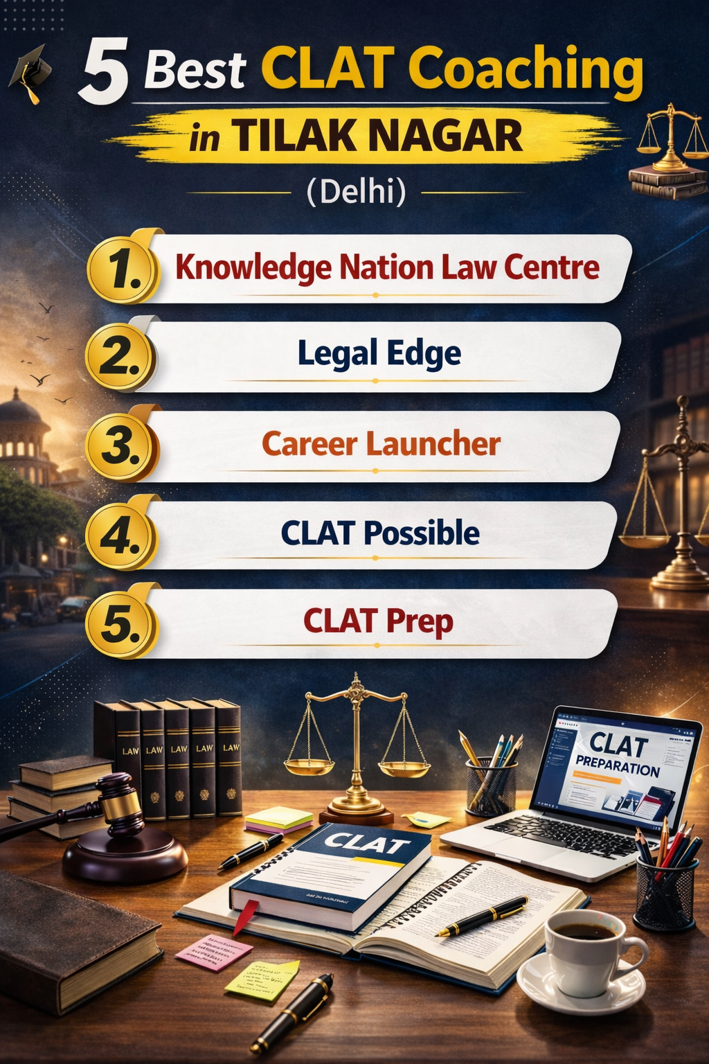 5 Best CLAT Coaching in Tilak Nagar