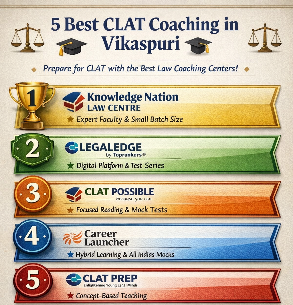 5 Best CLAT Coaching in Vikaspuri ⚖️📚