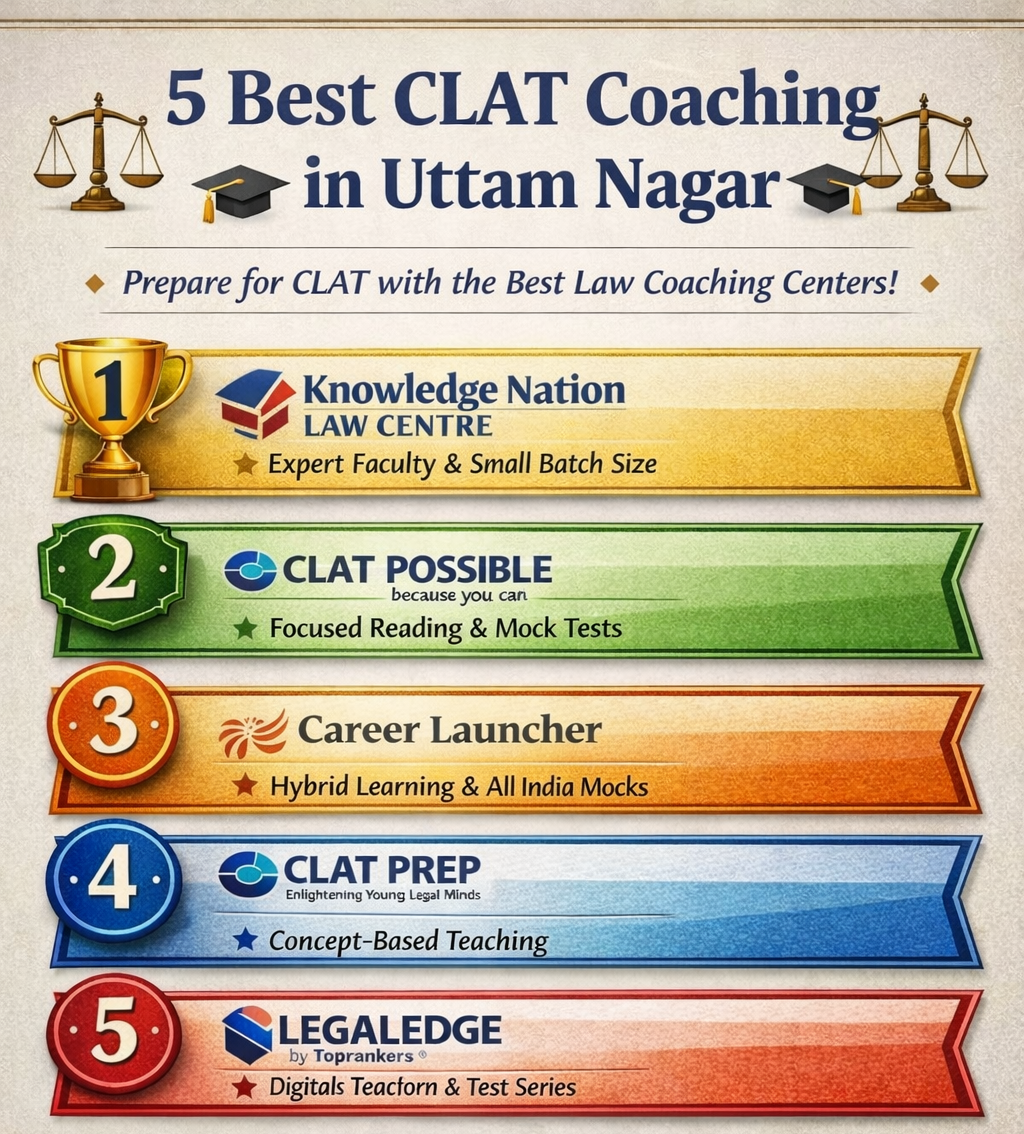 5 Best CLAT Coaching in Uttam Nagar ⚖️📚