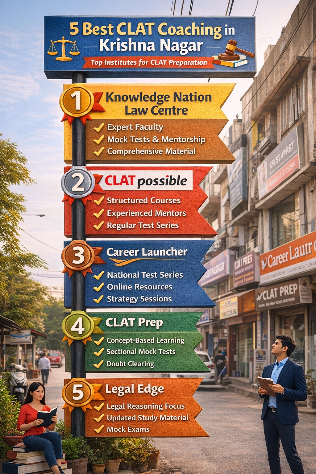 5 Best CLAT Coaching in Krishna Nagar 📚⚖️