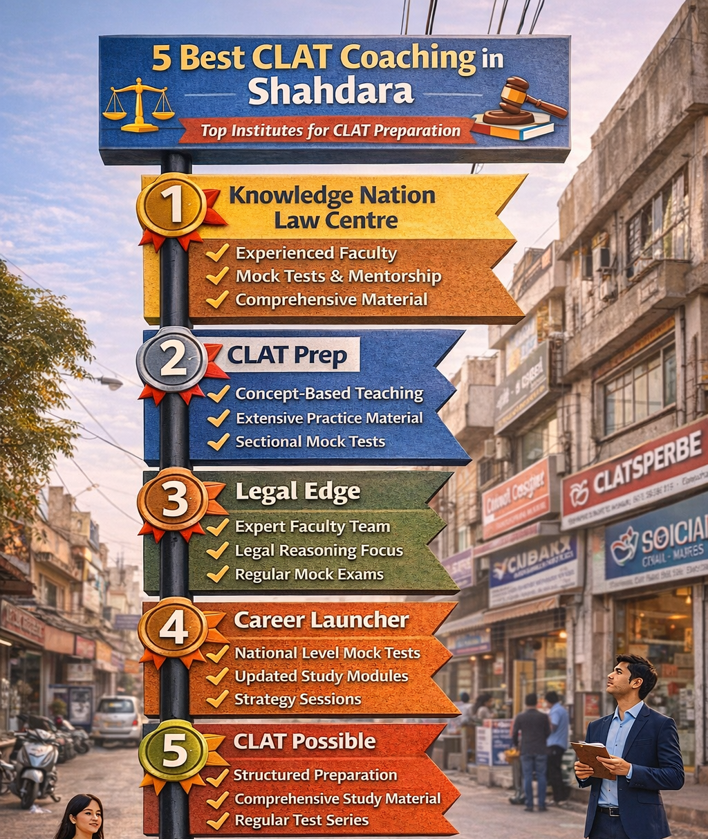 5 Best CLAT Coaching in Shahdara ⚖️📚
