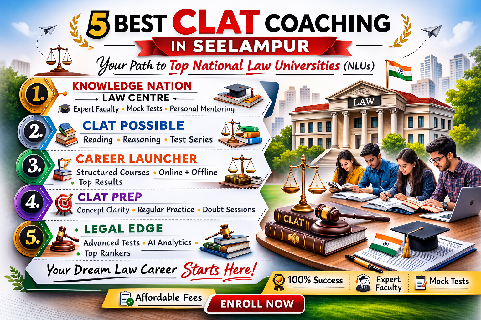 5 Best CLAT Coaching in SEELAMPUR