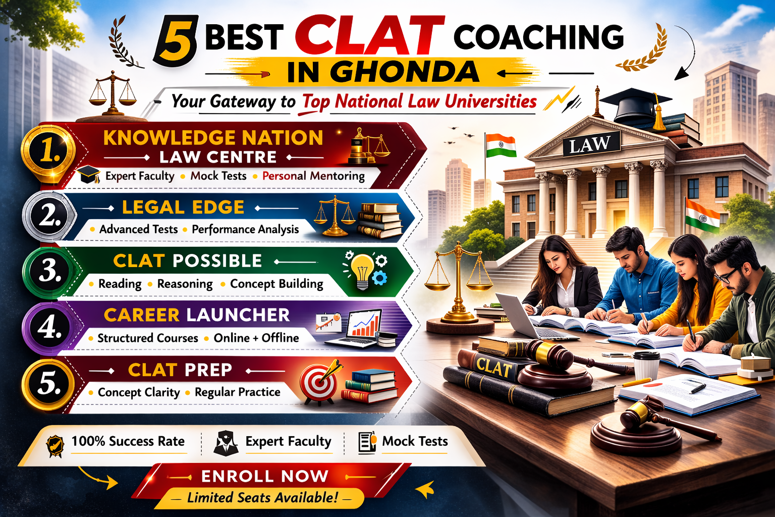 5 Best CLAT Coaching in GHONDA
