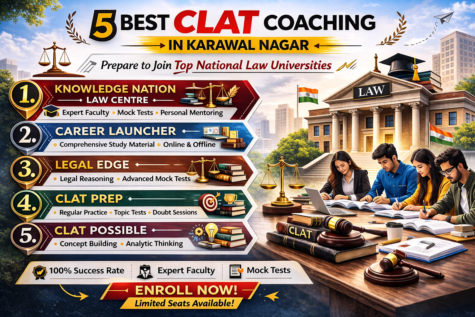 5 Best CLAT Coaching in Karawal Nagar
