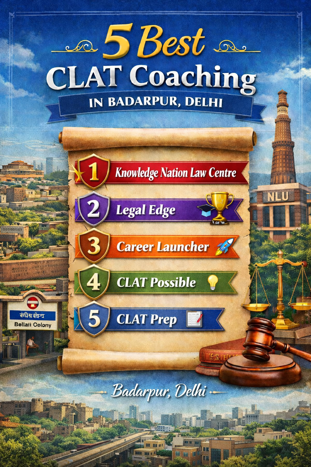 5 Best CLAT Coaching in Badarpur 🏛️⚖️