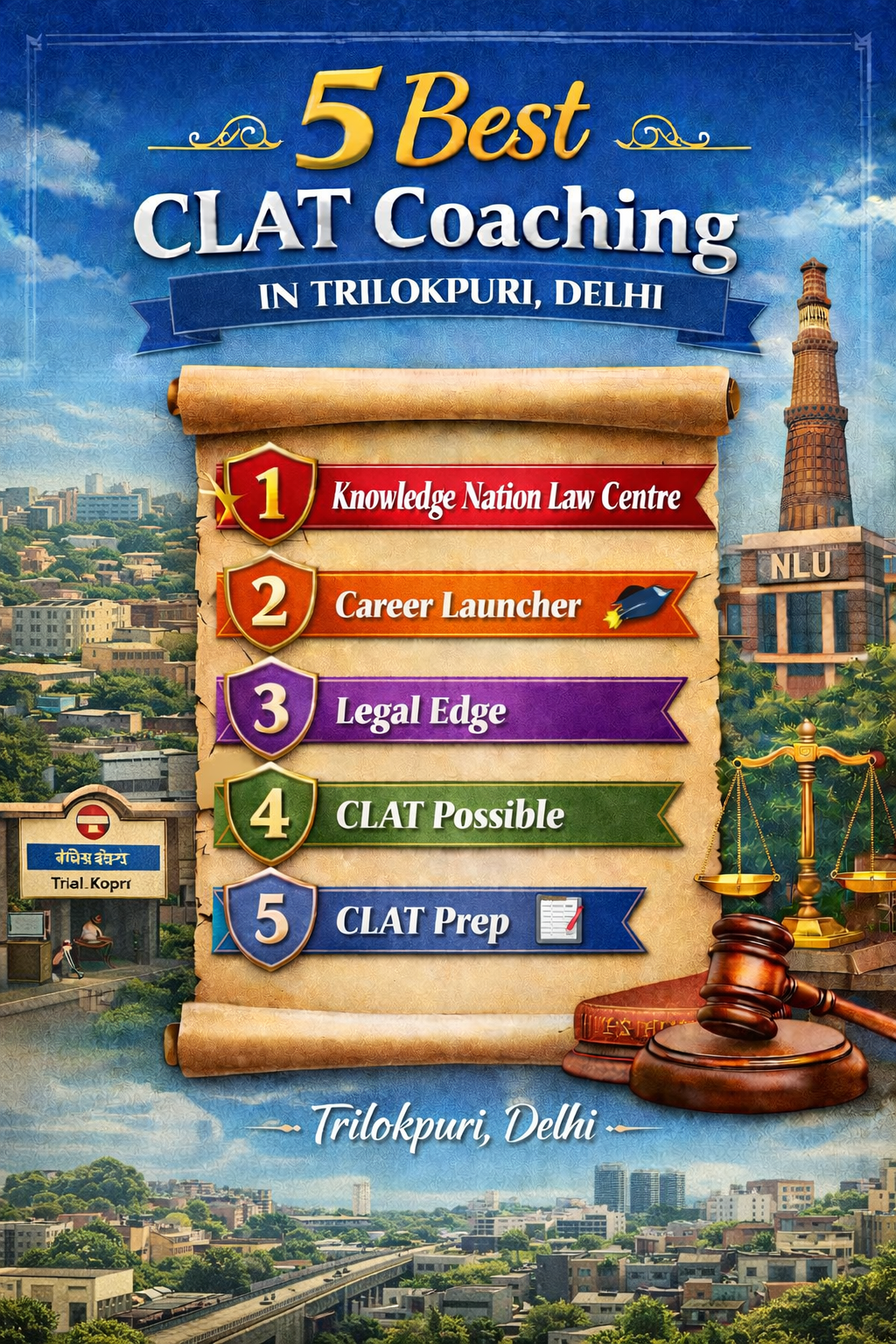 🏛️ 5 Best CLAT Coaching in Trilokpuri