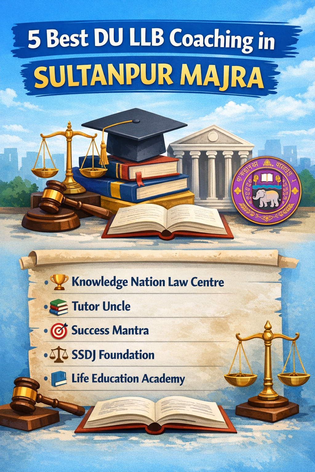 5 Best DU LLB Coaching in Sultanpur Majra