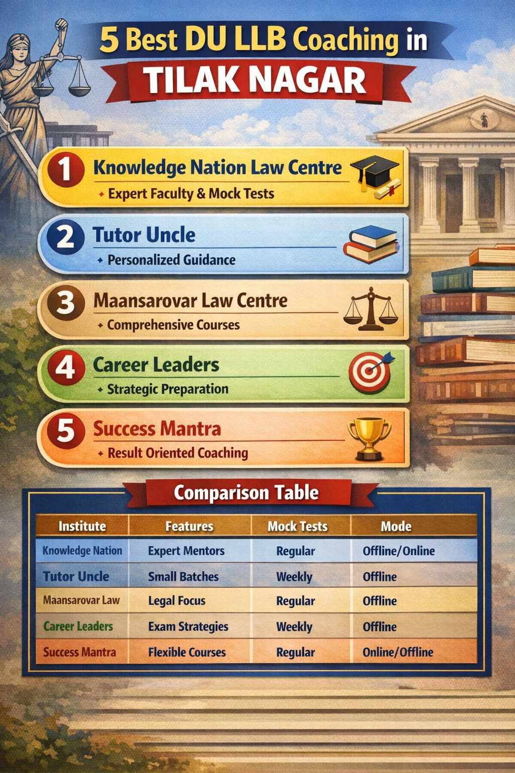 5 Best DU LLB Coaching in Tilak Nagar