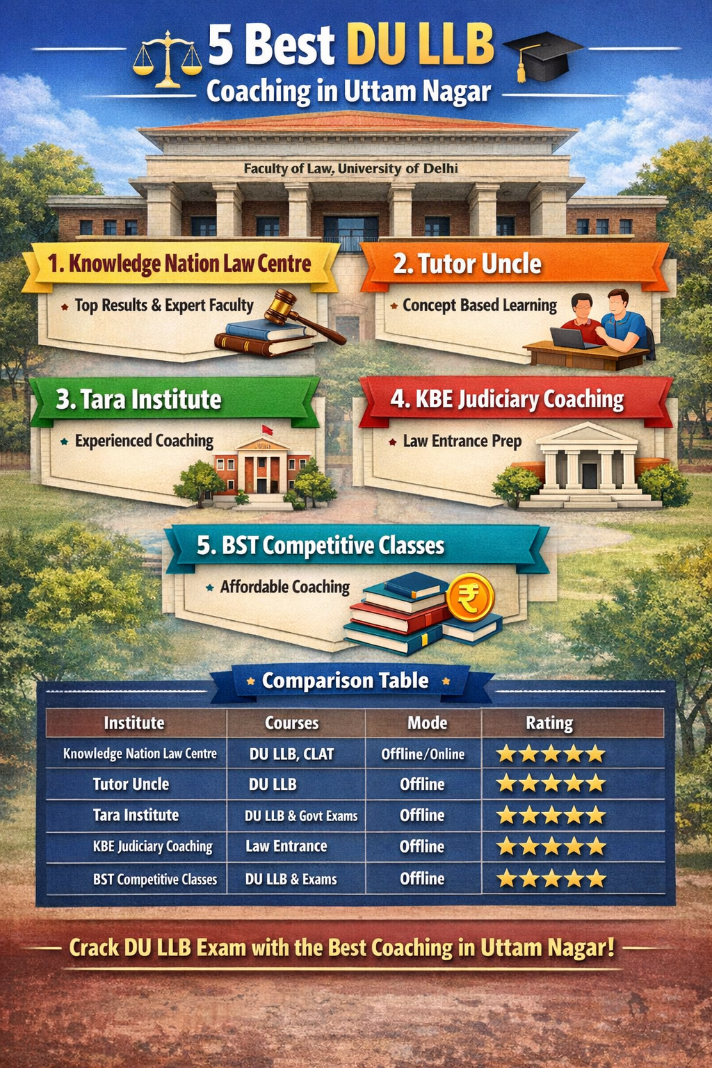5 Best DU LLB Coaching in Uttam Nagar