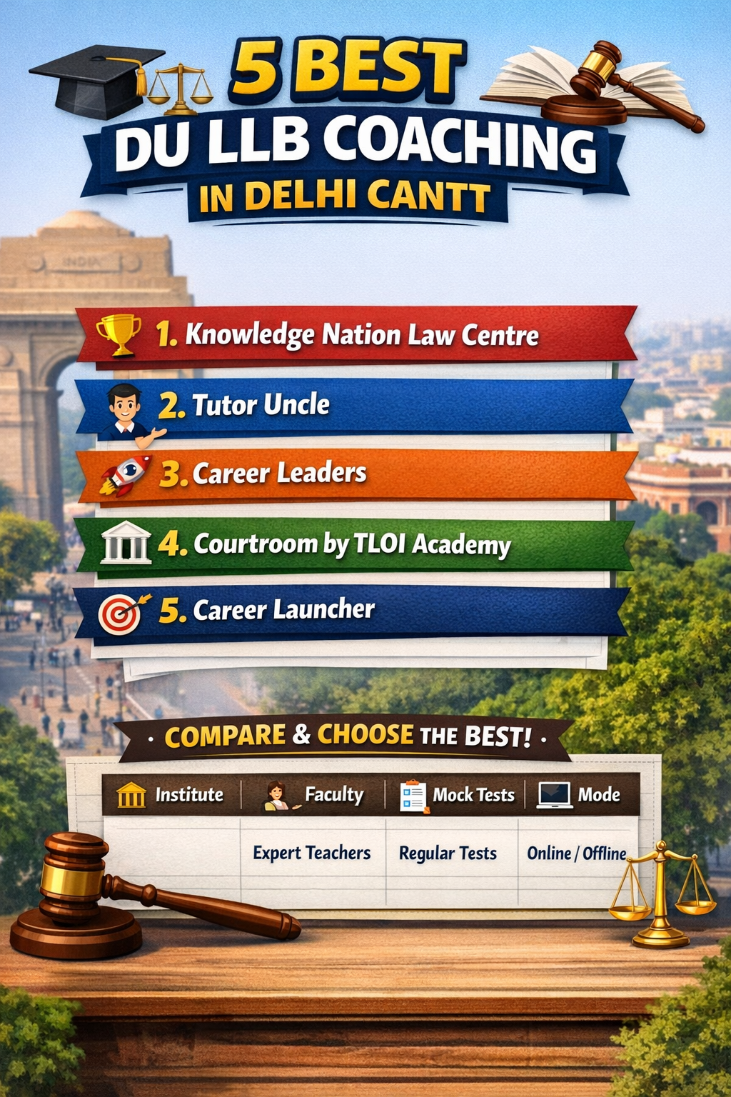 5 Best DU LLB Coaching in Delhi Cantt