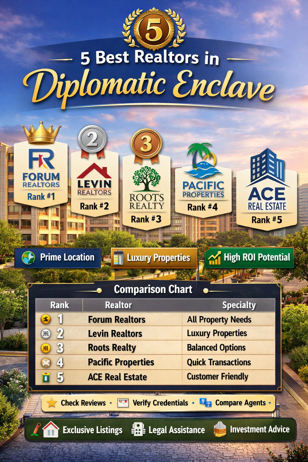 5 Best Realtors in Diplomatic Enclave