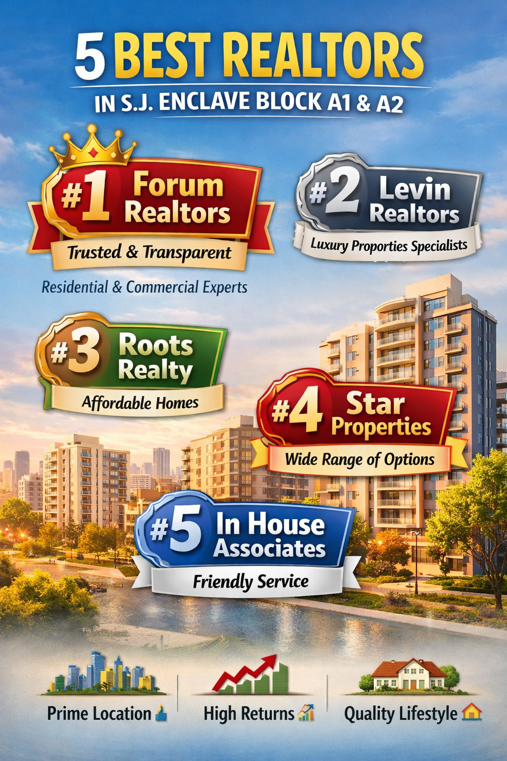5 Best Realtors in S.J. Enclave Block A1 & A2