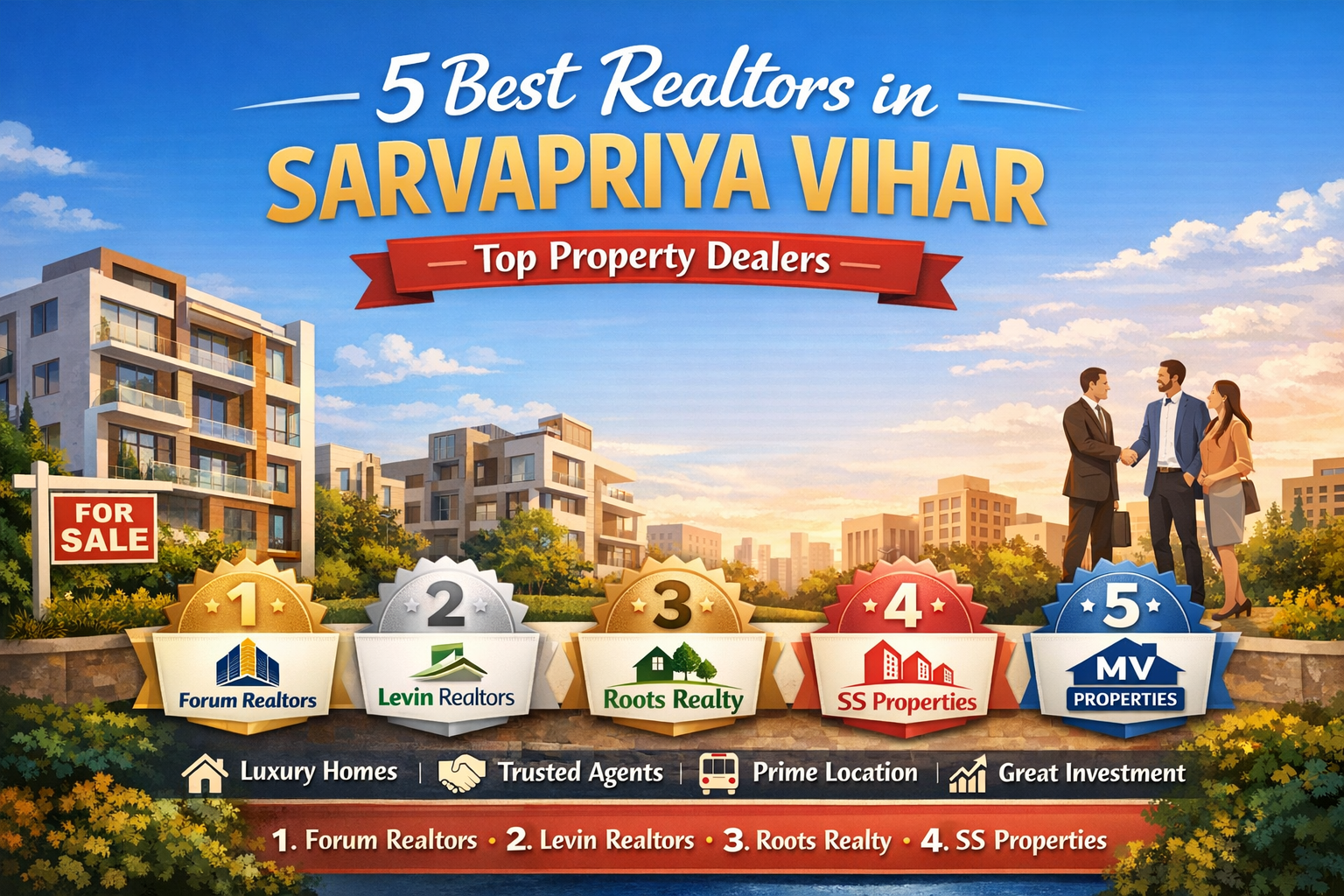 5 Best Realtors in Sarvapriya Vihar