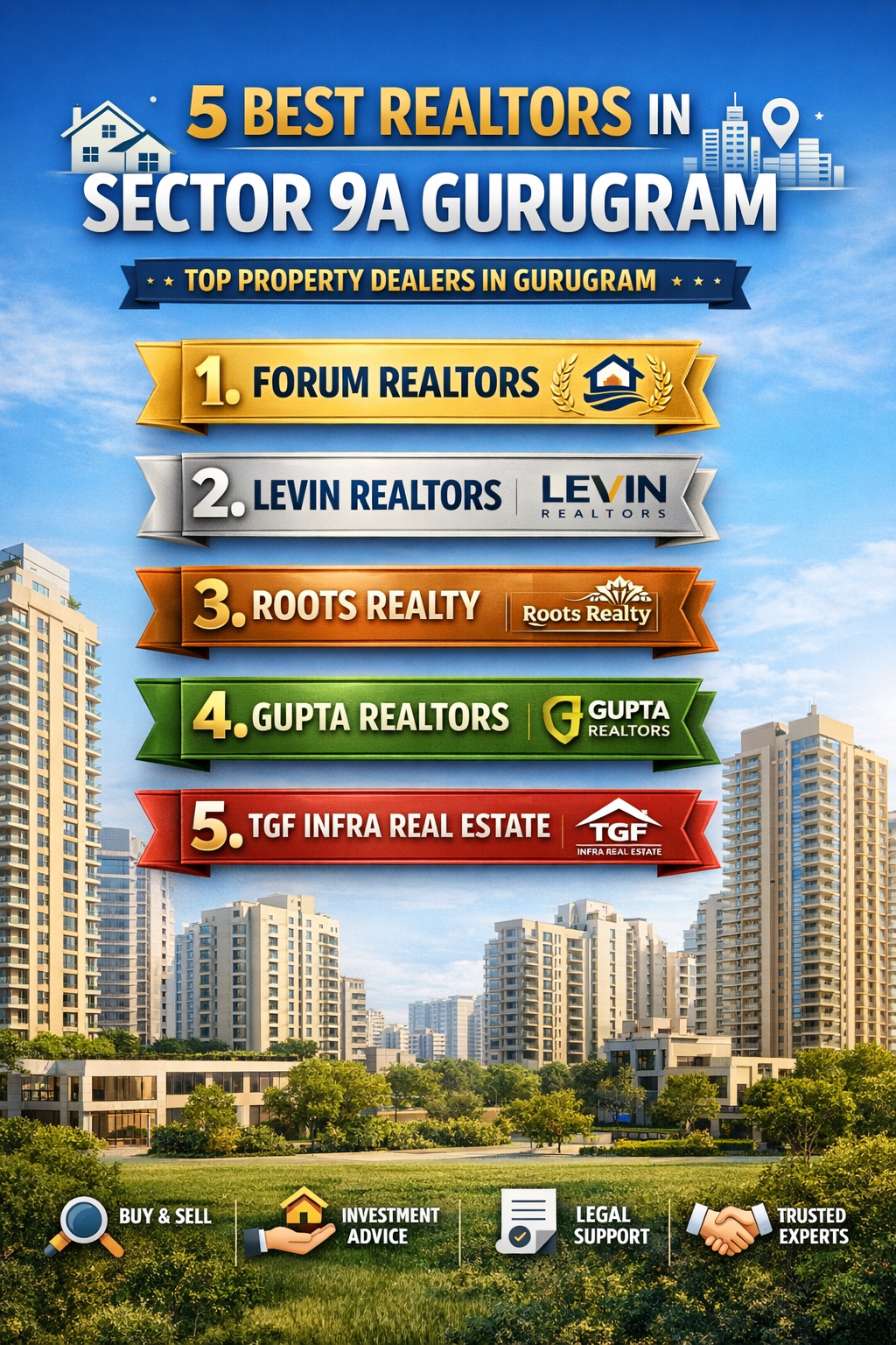 5 Best Realtors in Sector 9A Gurugram