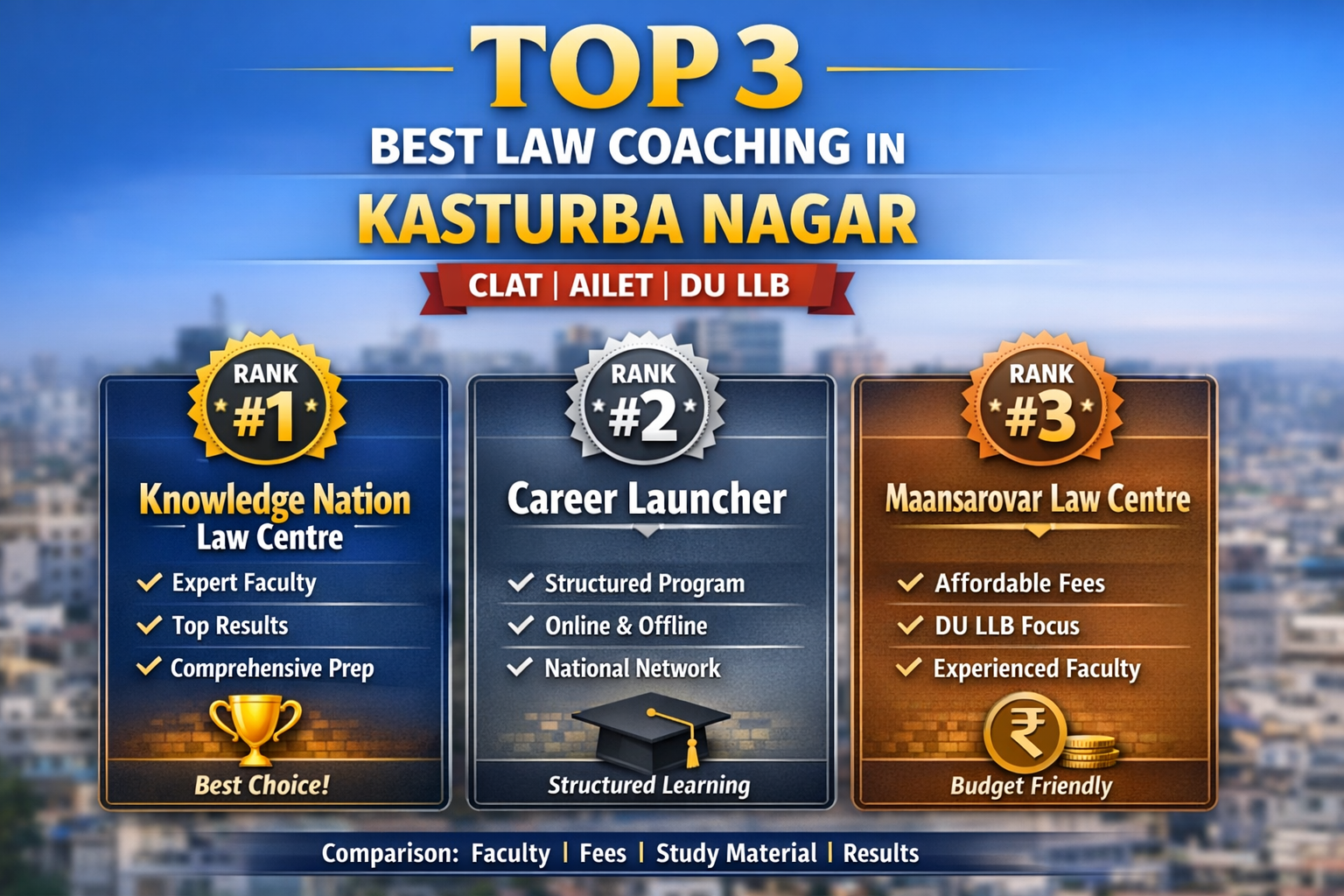 🏆 3 Best Law Coaching in Kasturba Nagar