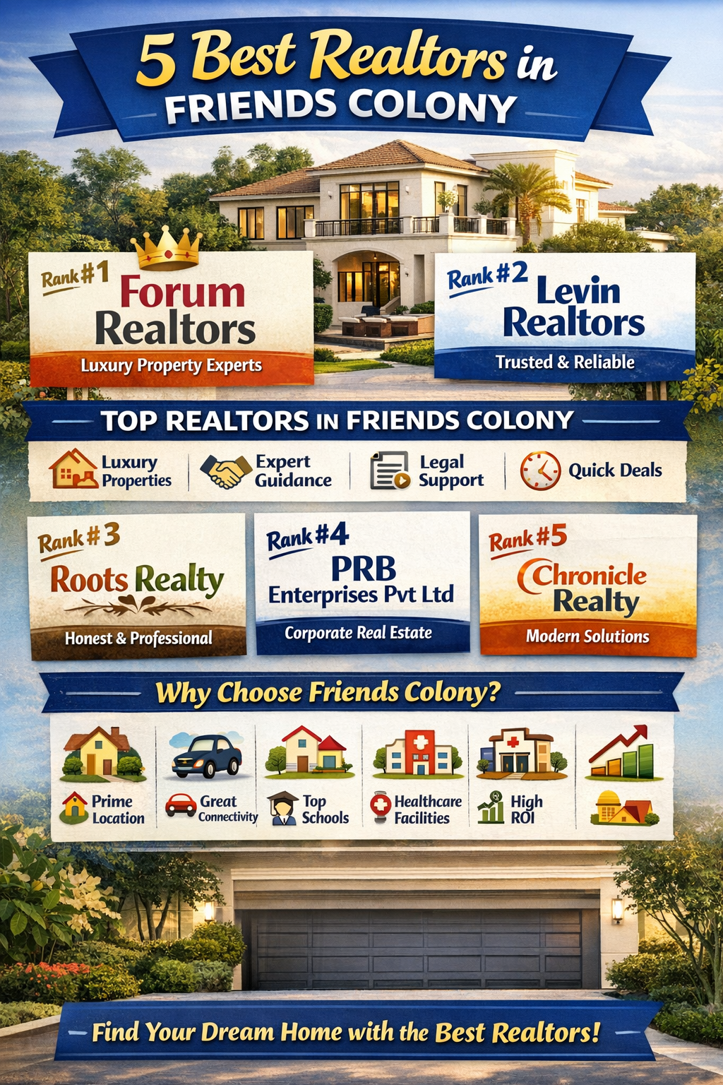 5 Best Realtors in Friends Colony