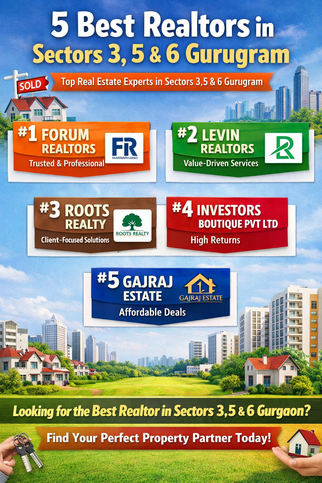 5 Best Realtors in Sectors 3, 5 & 6 Gurugram