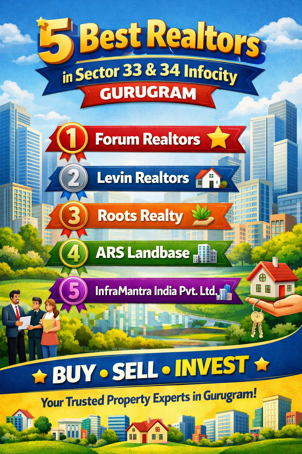5 Best Realtors in Sector 33 & 34 Infocity