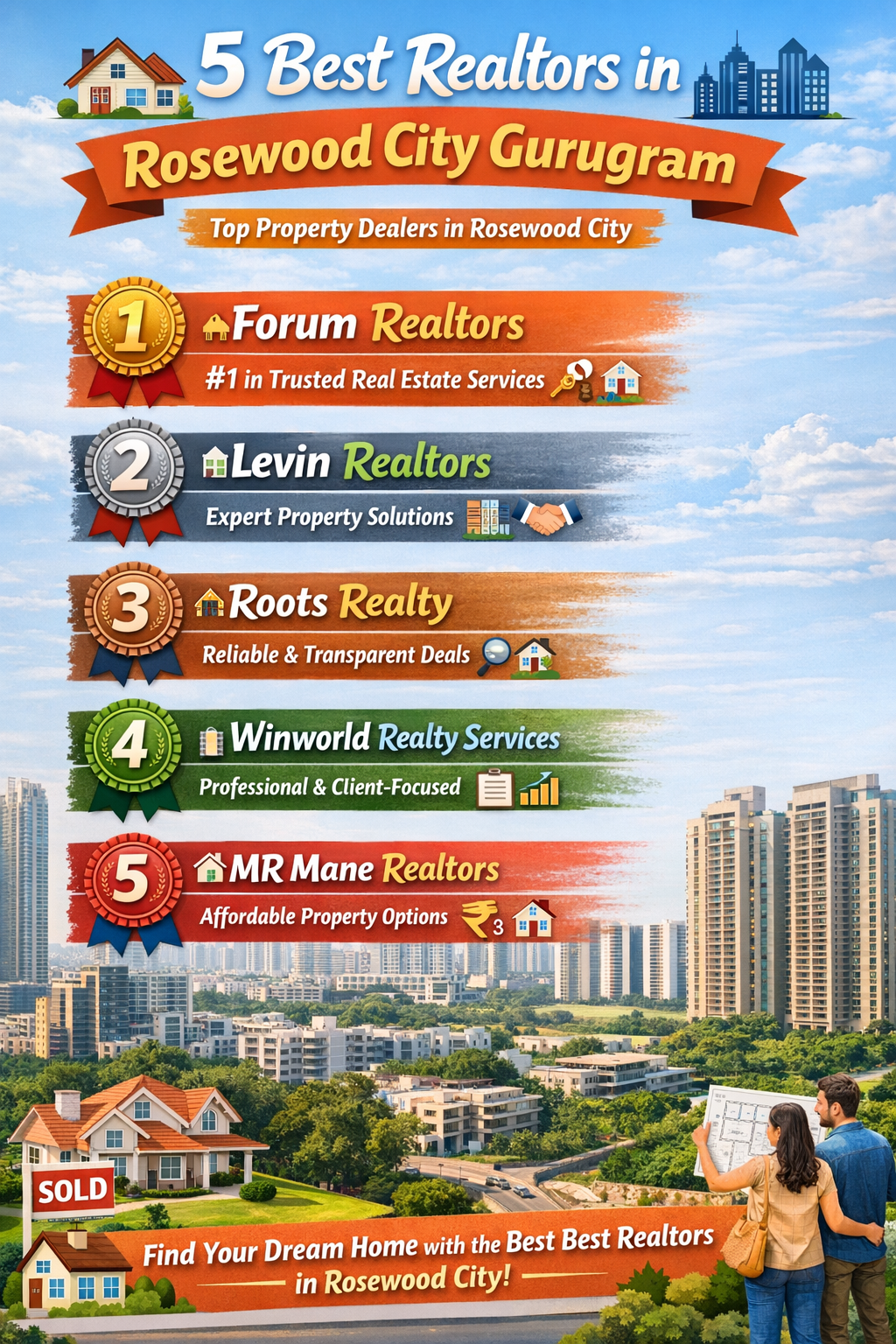 5 Best Realtors in Rosewood City, Gurugram 🌆