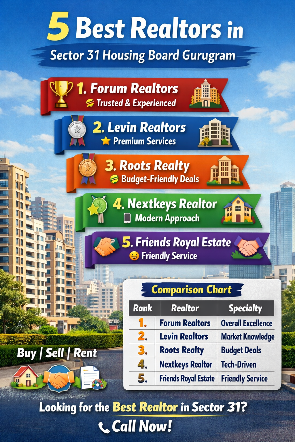 5 Best Realtors in Sector 31 Housing Board, Gurugram