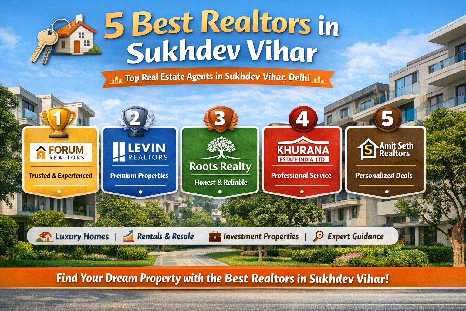5 Best Realtors in Sukhdev Vihar
