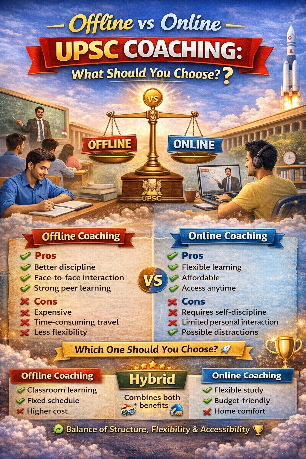 Offline vs Online UPSC Coaching: What Should You Choose?